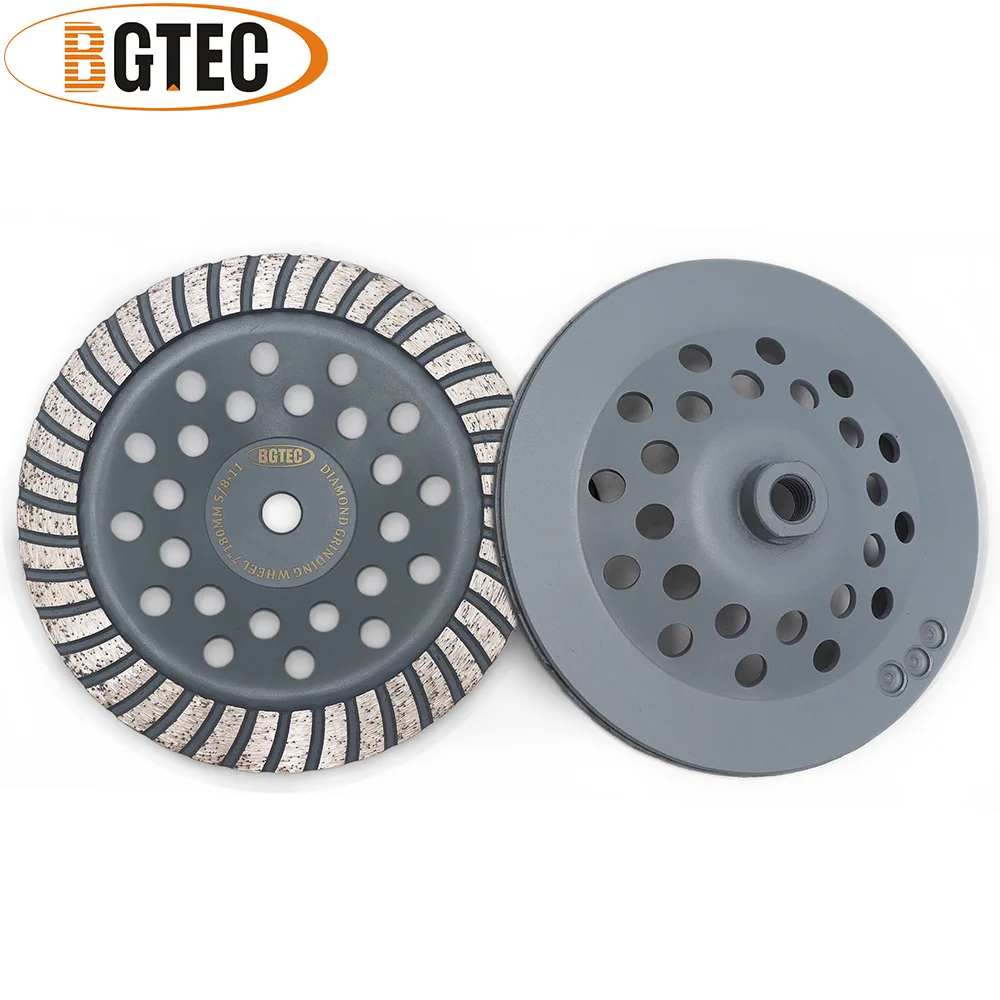 

BGTEC 2pcs 7 inch Diamond Turbo Row Grinding Cup Wheel 180mm Grinding disc for marble, concrete, Masonry, construction material