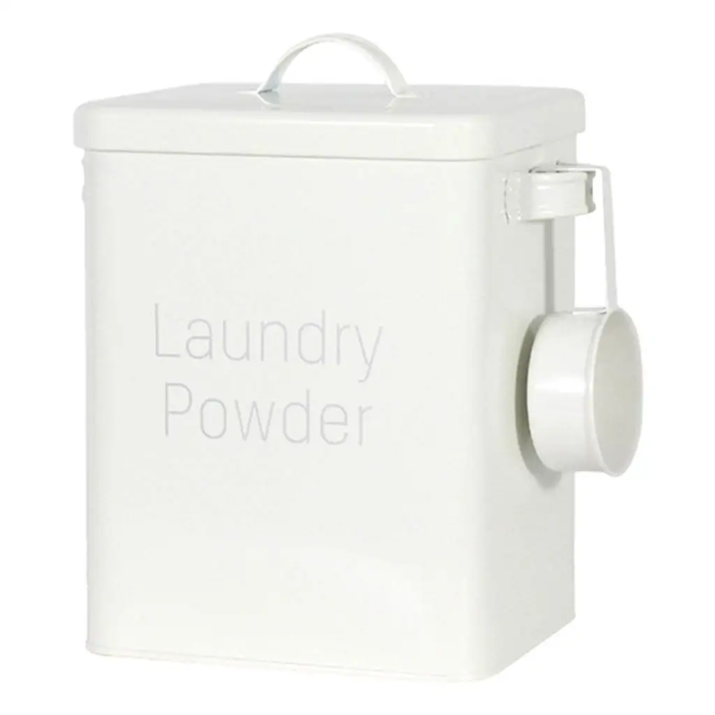 

Multipurpose Laundry Powder Tin with Spoon Storage Container 6L Capacity Canister Bucket for Storing Washing Powder Laundry Room