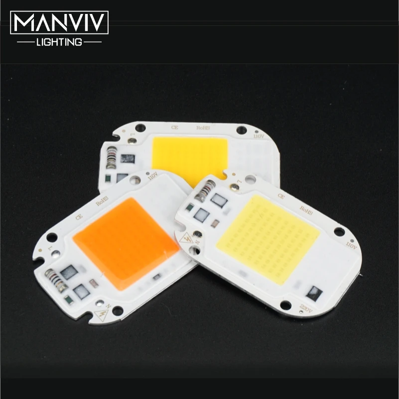 LED COB Chip 20W 30W 50W 110V 220V Colorful Smart IC Chip Warm White Cold White For DIY Spotlight Light Bead Red Green Yellow