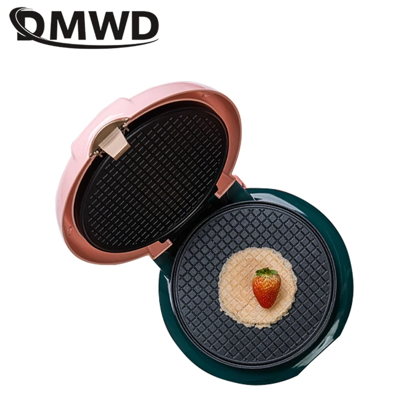 DMWD Electric Crispy Egg Roll Maker Omelet Sandwich Iron Crepe Baking Pan Waffle Pancake Oven DIY Ice Cream Cone Machine 220V