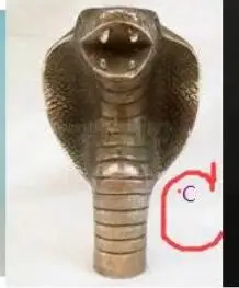 Dolphin Grandpa Good Lucky Usable Chinese Collect BRASS Hand Carving Statue Cane Walking Stick Head Crafts Arts