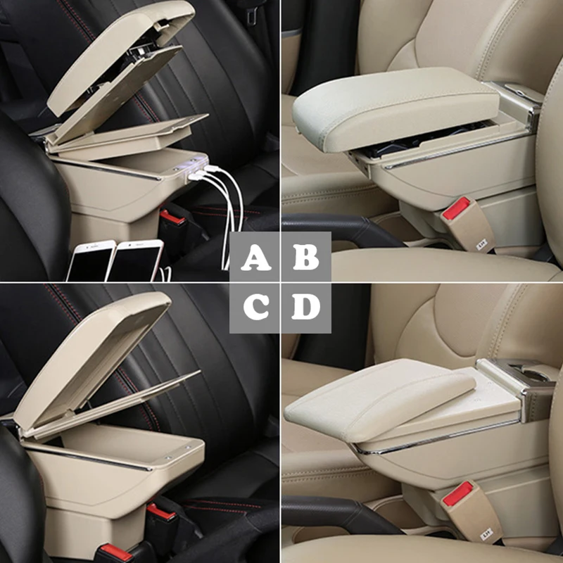 

For Chevrolet Chevy Cruze 09-14 armrest box center Storage box with cup holder ashtray interior accessories parts decoration