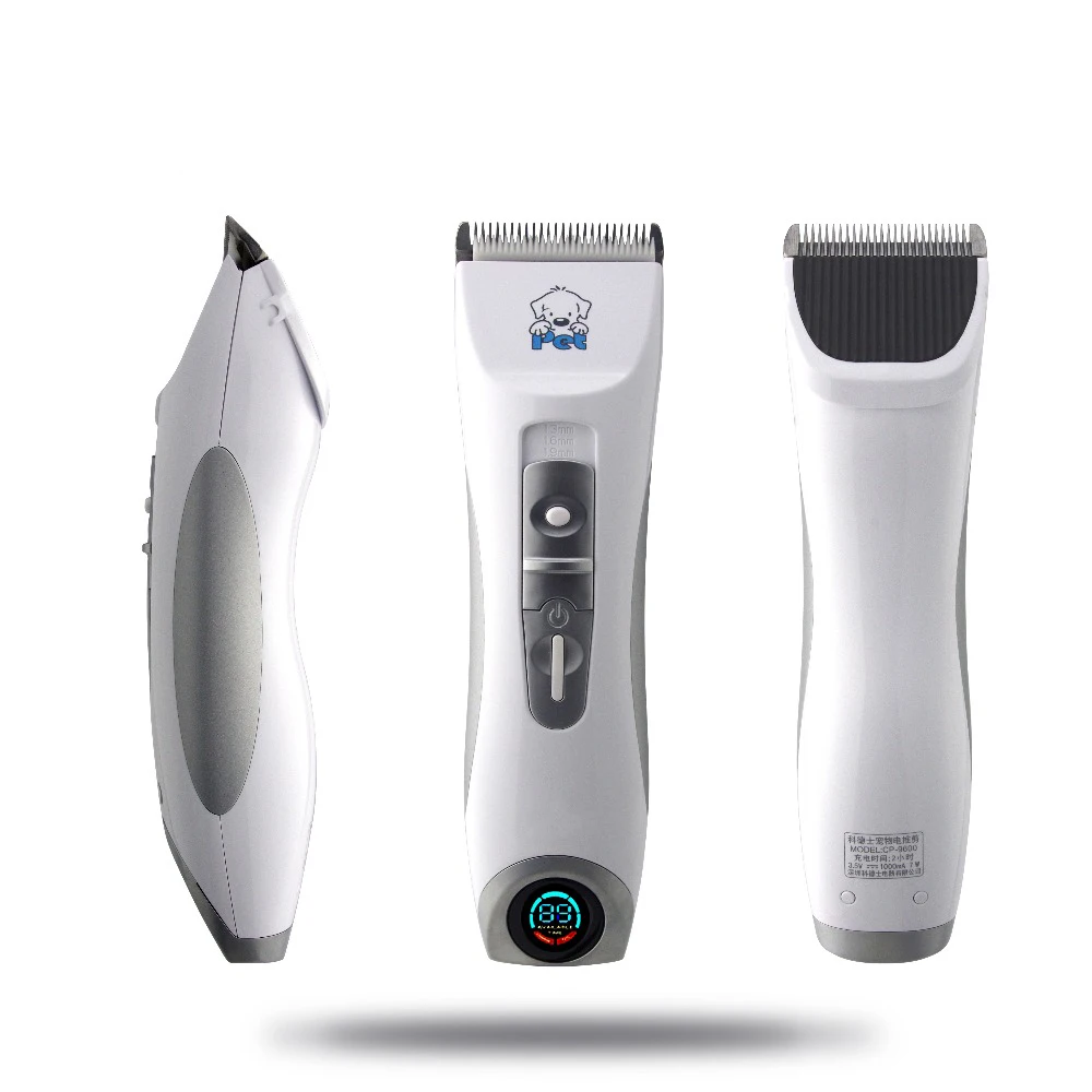 LCD Display Professional CP9600 Pet Electric Shaver Dog Cat Trimmer Grooming Haircut Machine Silver Rechargeable Dog Clipper