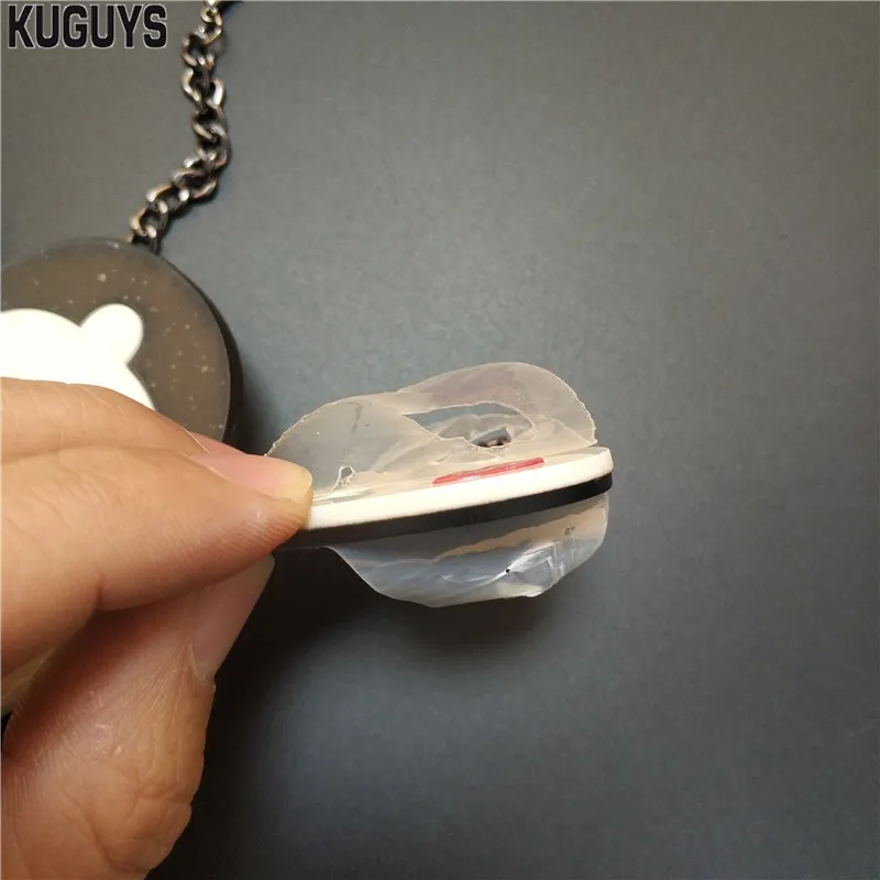 KUGUYS Joker Clown Pendant Necklace for Women Black Chain Acrylic Fashion Jewelry Halloween Accessories