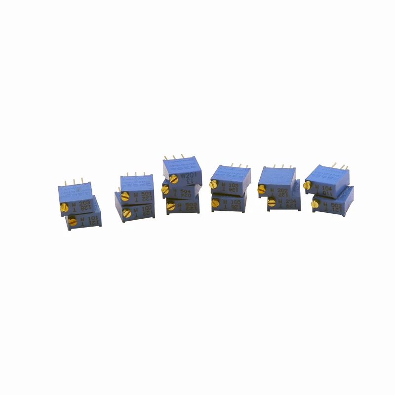 13pcs = 13kinds * 1pcs 3296W adjustable potentiometer Kit contains  100R 200R 500R 1K 2K 5K 10K 20K 50K 100K 200K 1M