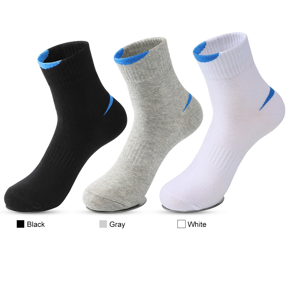 5 Pairs/Lot Men\'s Casual Sports Socks Fashion Hot Sale Pure Cotton Men\'s Socks White Black Breathable Large Size Stockings 38-45