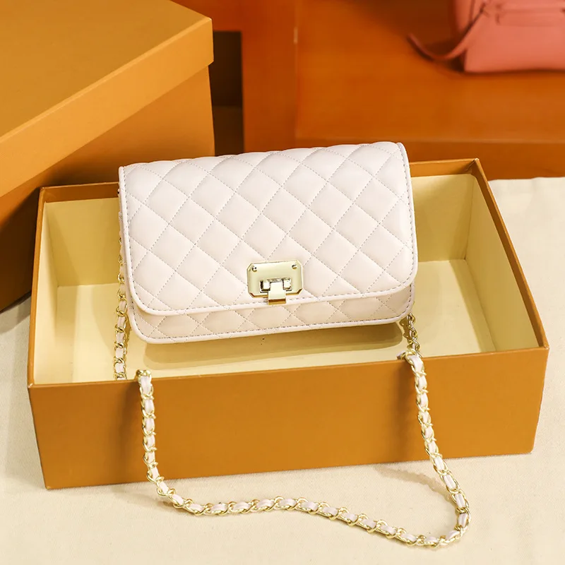 Classic Diamond Lattice Retro Shoulder Bag High Quality Fashion Trending Messenger Handbag Portable Small Square Bag Wallet