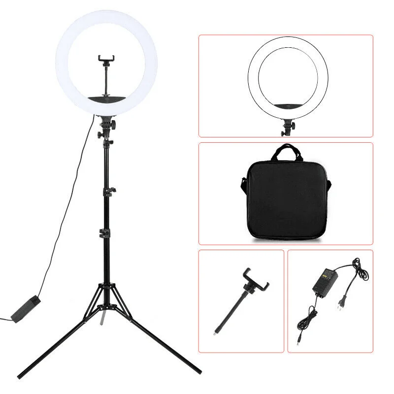 18 inch Selfie Ring Lamp Photography Lighting LED Ring Light with Tripod Stand Bracket for Photo Studio/Youtube/Video
