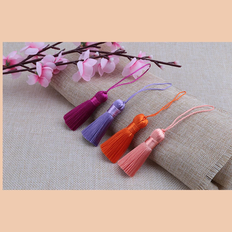 5pcs/lot 5cm Short Fat Silk Tassel Fringe Sewing Bang Tassel Trim Key Tassels For DIY Pendant Embellish Curtain Accessories