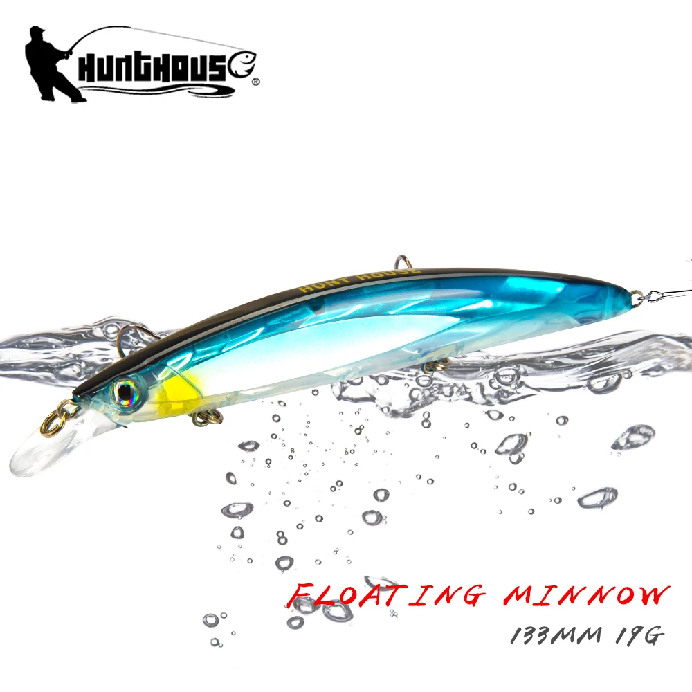 

Hunthouse 3D Laser Minnow Floating Origin 133mm/19g Wobblers Sea Fishing Spinning Hard Lure Artificial Bait For Bass Pike Tackle