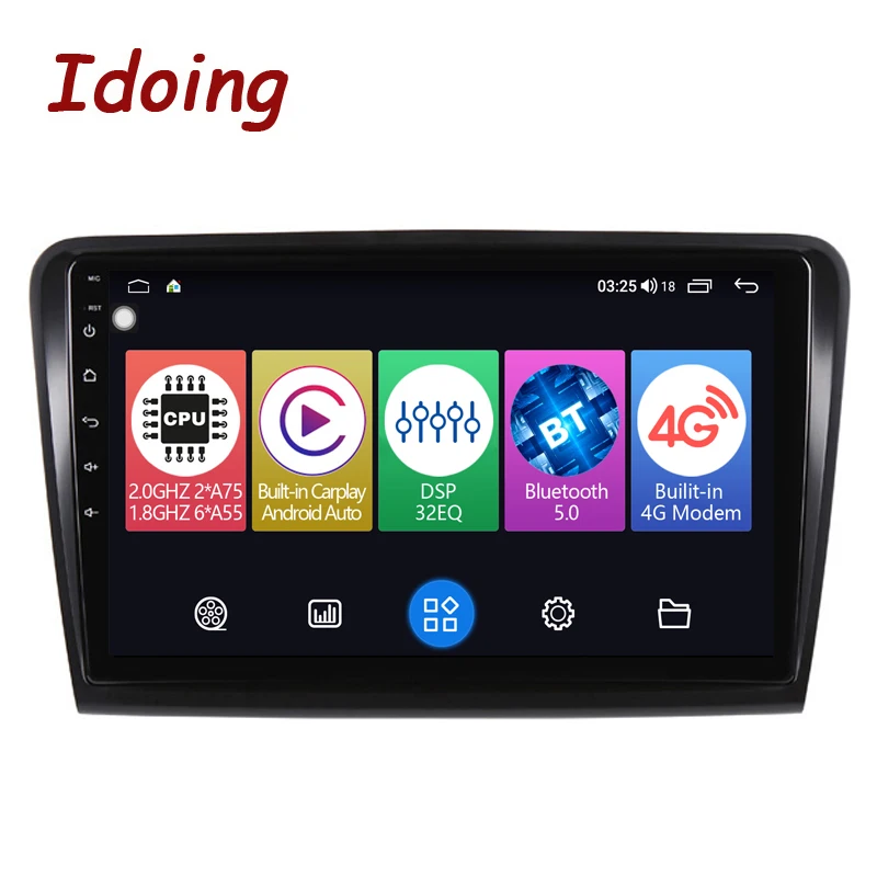 

Idoing10.2"Car Android Radio Media Player 4G+64G Head Unit Plug And Play For Skoda Superb 2 B6 2008-2015 GPS Navigation Stereo