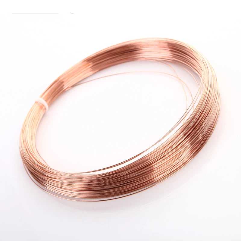 5M/2M/1M Diameter 0.2/0.3/0.4/0.5/0.6/0.8/1/1.2/1.5/1.8/2/2.5/3/4/5 MM Copper Line T2 Copper Red Copper Line Bare Wire 99.90%