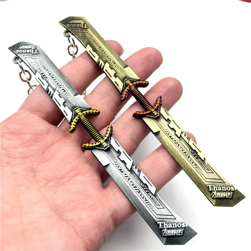 Movie Sword Keychain Super Hero Metal Weapon Model Pendant Key Chains Trinket Llaveros Men Women Fans Gift Jewelry