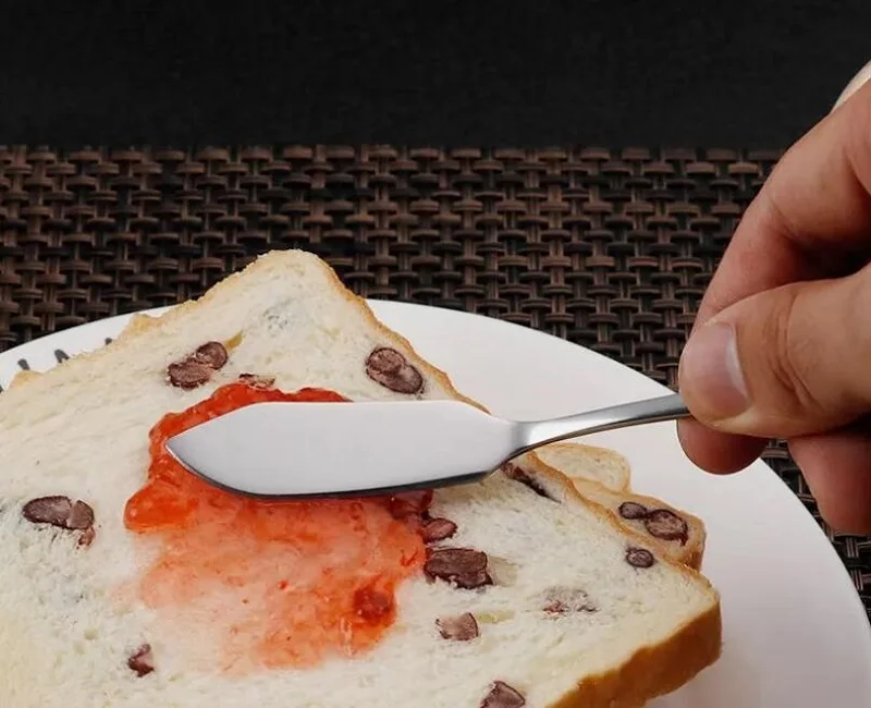 1 pz coltello da burro in acciaio inossidabile di alta qualità coltello da marmellata da Dessert stoviglie per alimenti in stile occidentale