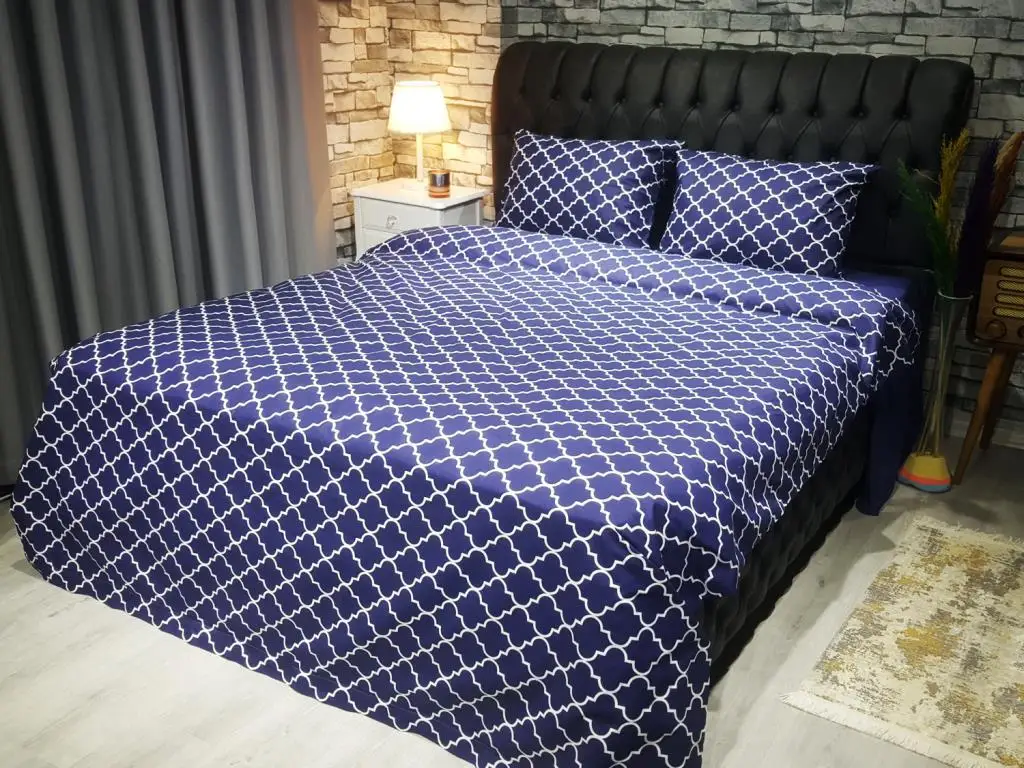 Çeyizdiyarı Locket Double Personality Duvet cover set Navy Blue