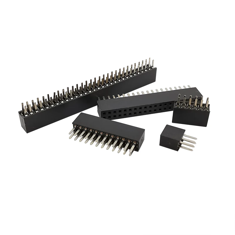 10Pcs 1.27mm Pitch Double Row Pin Female Header Socket 2*2p 3p 4p 5p 6p 8p 10p 12p 40p 50p Pin Connector