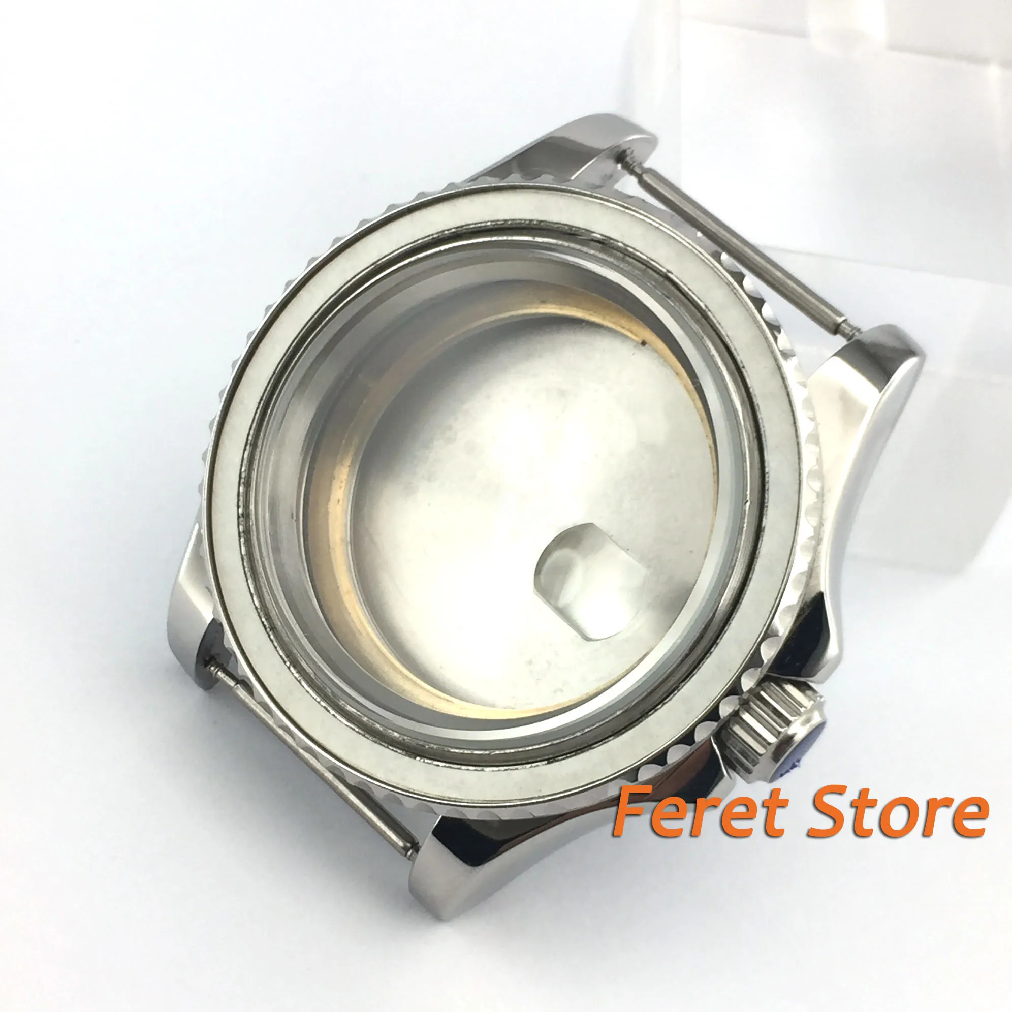 40mm Sapphire glass polish steel bi-directional watch case fit ETA 2836 Mingzhu 2813 DG movement watch