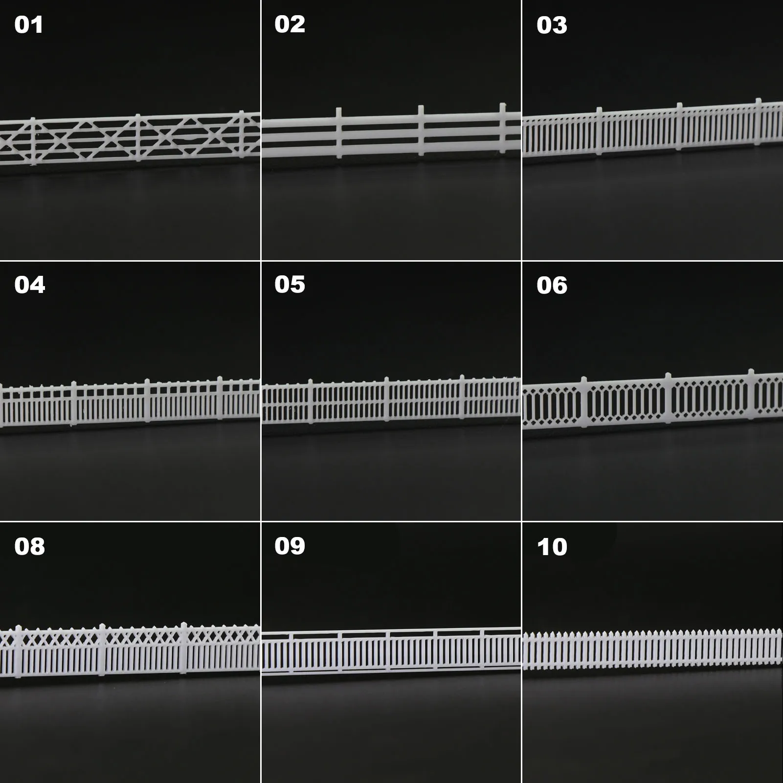 Evemodel 1 Meter Model Railway N Scale 1:160 White Building Fence Wall Model Trains Diorama Accessory