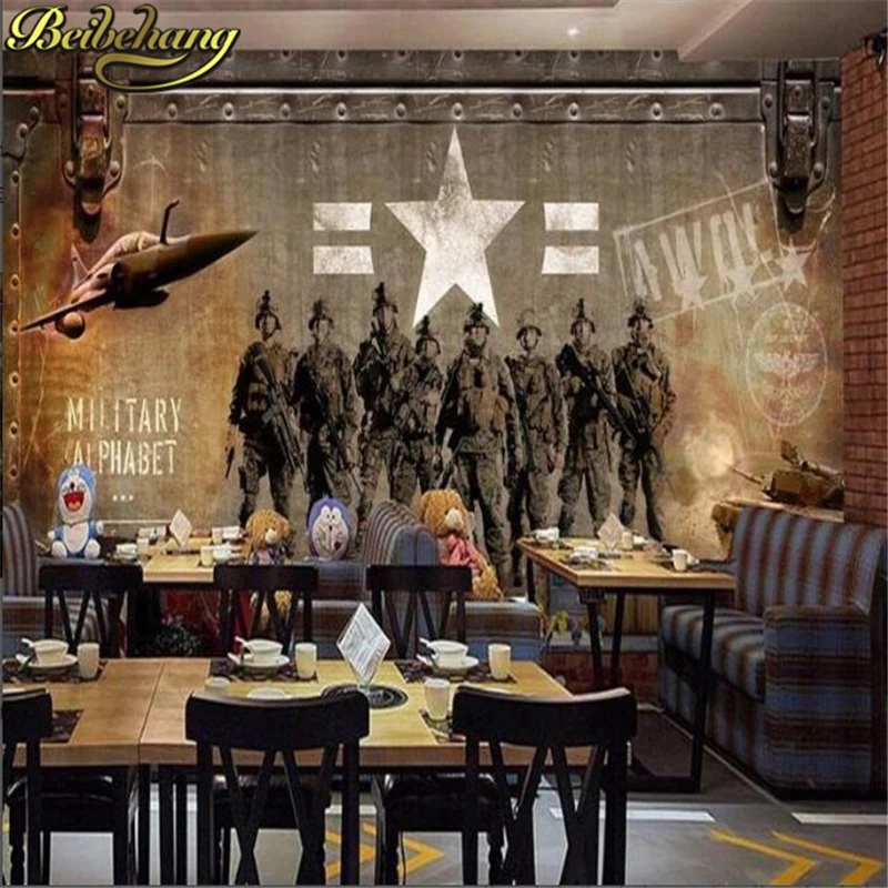 home decor Custom Photo Wallpaper Mural Bar night club KTV Wall TV Background papel de parede 3d Army war wall papers home decor