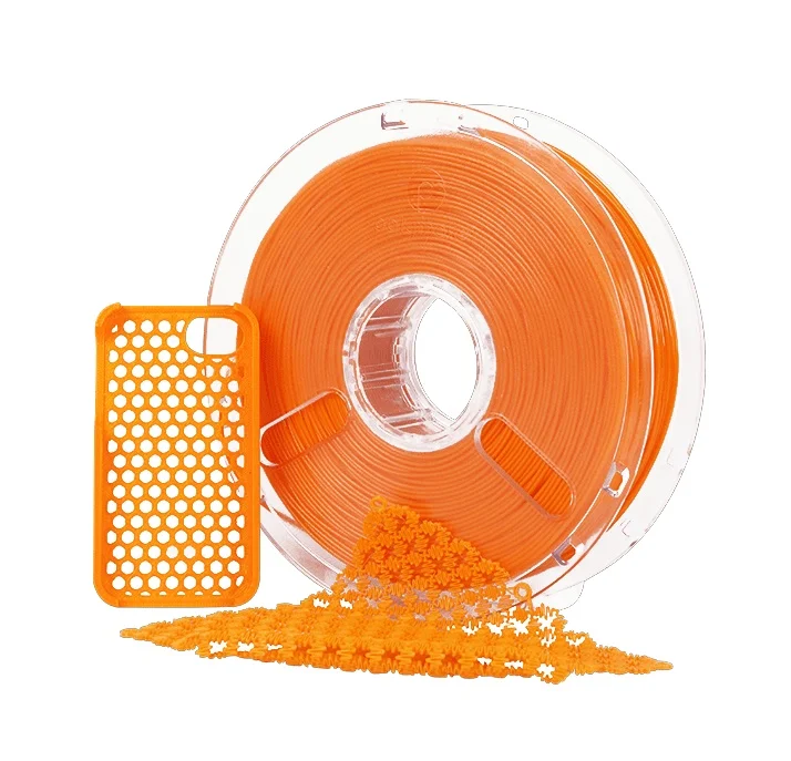 Flexible Filament Impresora3D Polyflex TPU-95A brand Polymaker orange Color 1,75mm 750gr printers 3D Ender Prusa Creality Artillery