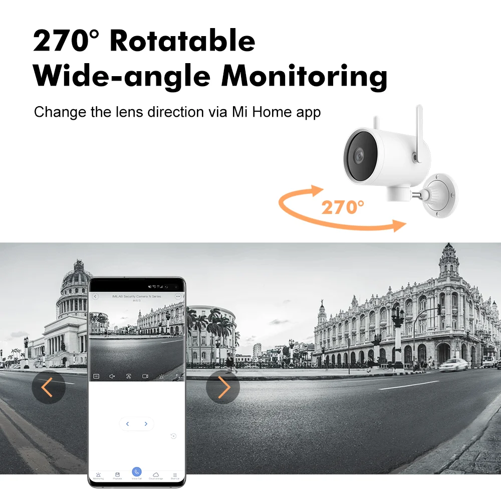 Smart Mi Câmera de Segurança Doméstica, Visão Noturna, Vigilância por Vídeo CCTV, Webcam Humano AI, Versão Global, WiFi, IP, EC3, Versão Top