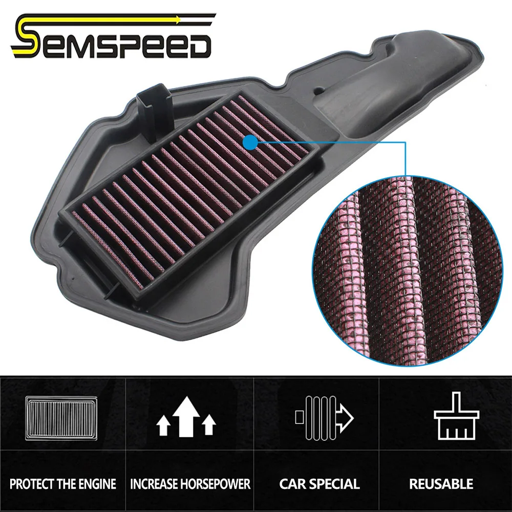 

SEMSPEED ADV150 Воздухоочиститель для мотоцикла с высоким потоком, очиститель воздушного фильтра, Сменные аксессуары, подходит для ADV150 2018-2020 2021