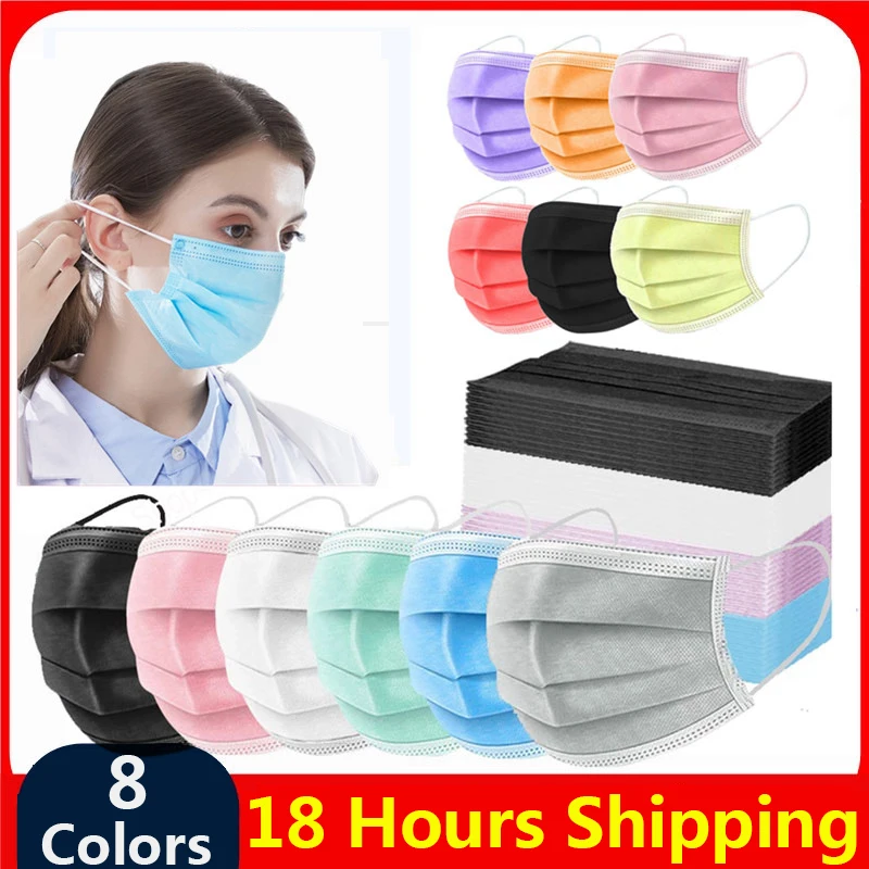 3 Layer Adult Mouth Masks Disposable Protective Face Mask Facial Mascarillas Quirurgicas Homologadas Colores Masque White Masken