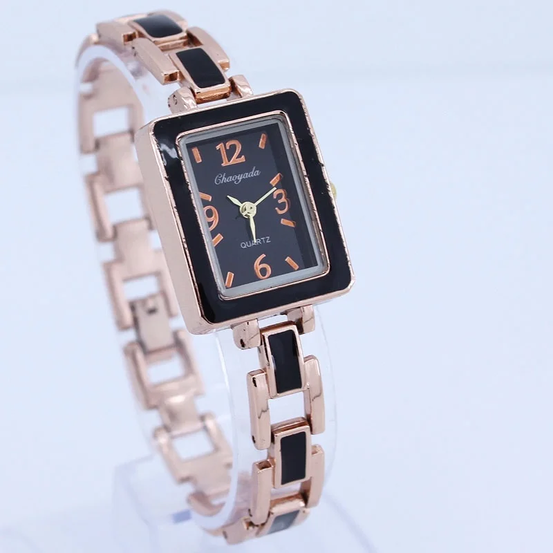 5 colori Disponibili Quadrato di Modo Della Signora Delle Donne Della Ragazza In Oro Rosa Cinturino Al Quarzo Dress Orologio Da Polso Batteria Inclusa Nuovo