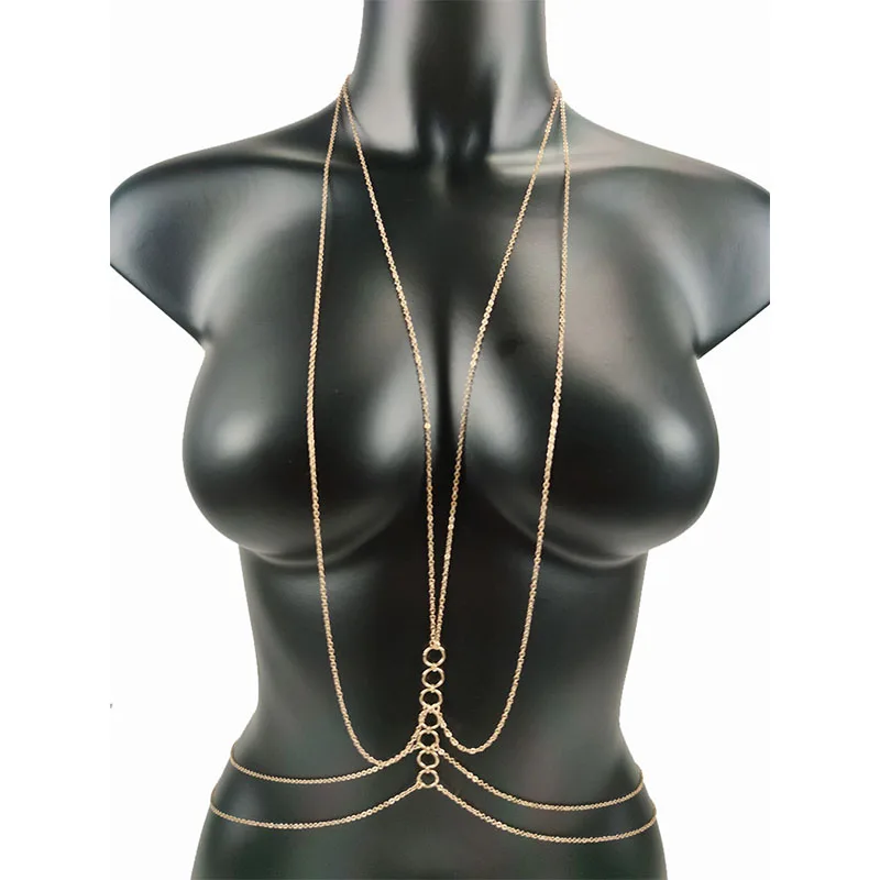 Körper Kette Körper Schmuck Brust Kette Bikini Sexy Mode Bauch Ketten Taille für Frauen Goth Strand Sommer Punk Geschenk Zubehör