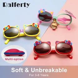 Ralferty Kids Sunglasses Polarized Lenses Flip Up Flexible Frame Lovely Cartoon Cat Child Sun Glasses Anti UV Shades Kids Oculos