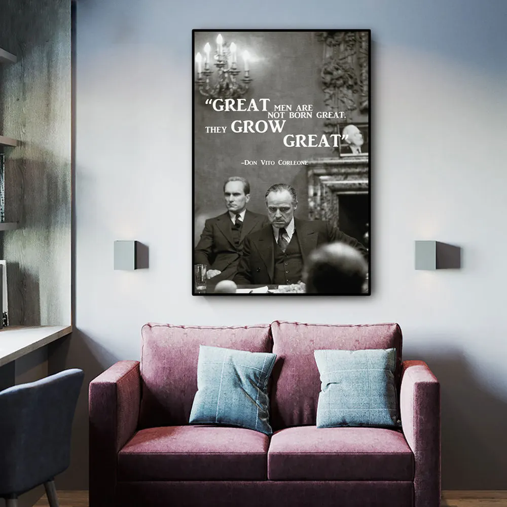 Classical Godfather Movie Posters and Prints Art Canvas Wall Decorative Don Vito Corleone Michael Corleone Painting Room Decor