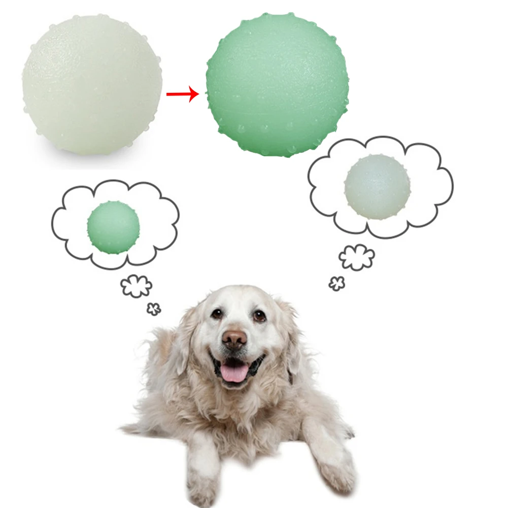 

Luminous Balls Dog Bite Resistant Rubber Squeeze Ball Durable Pet Toys Seal Anti-stress Fluorescence Dogs Puppy Interactive Toy