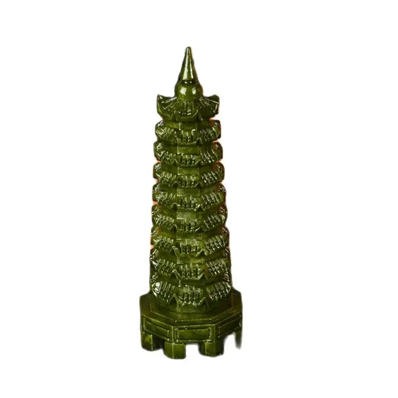 

Natural Jade Wenchang Pagoda Decoration，Jade Carving Pagoda