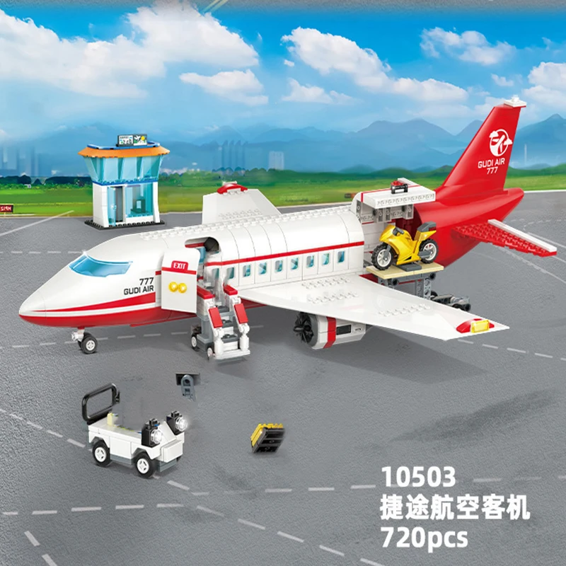 Passenger Plane Compatible City Friends Model Building Blocks Sets Airplane Airliner Technique Bricks Friends Toy For Children