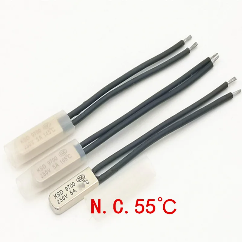 

100pcs/lot) 55C KSD9700 Normally Close Thermostat, Temperature Switch, NC55Celsius, Bimetal Disc.