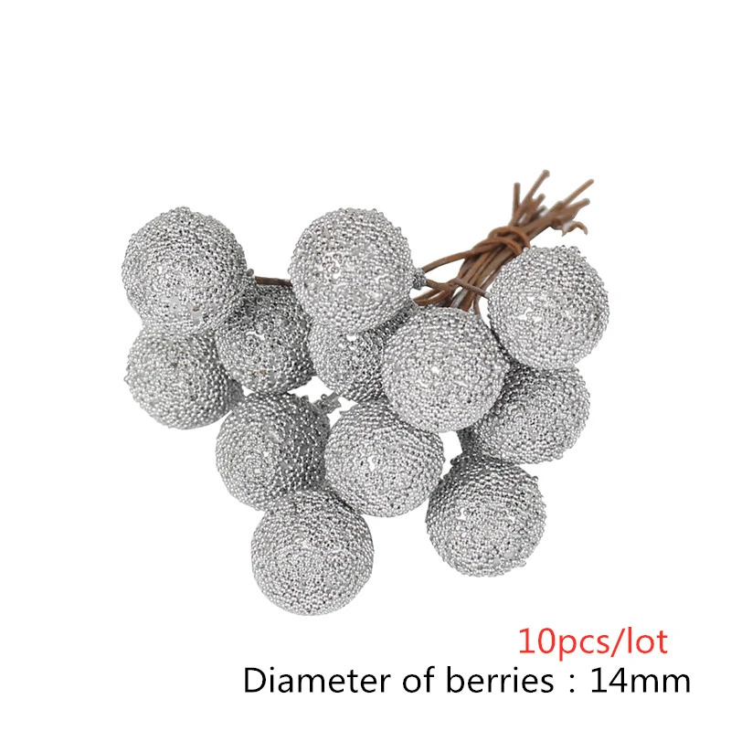 5/10/12Pcs Mini Künstliche Blume Obst Staubblätter Kirsche Weihnachten Kunststoff Perle Beeren für Hochzeit DIY Geschenk box Dekoriert Kranz – Detail 3