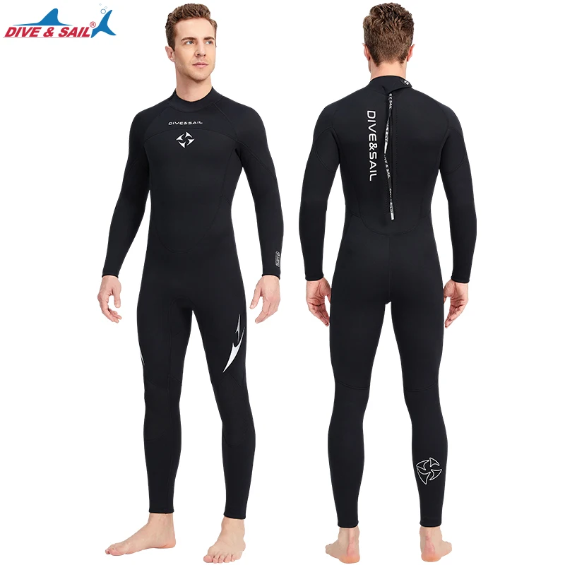 Neoprene Diving Wetsuit with Back and Front Zipper, Scuba, Surfing, Cold Water, Men and Women, 3mm, S-4XL