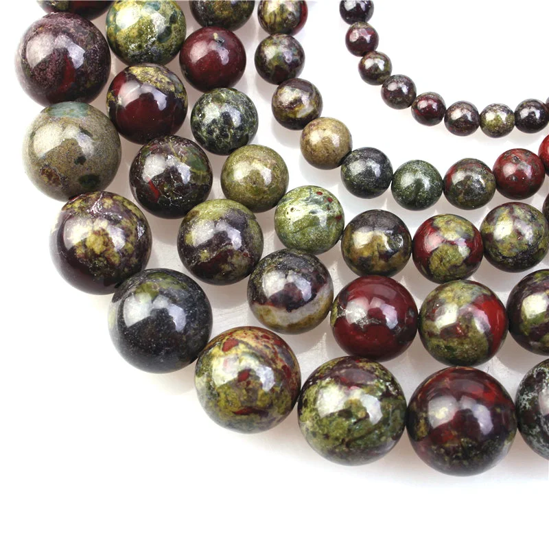 4 6 8 10 12mm Natural dragon blood jasper Gemstone Gem Round Loose Beads for Jewelry Making 1 Strand 15