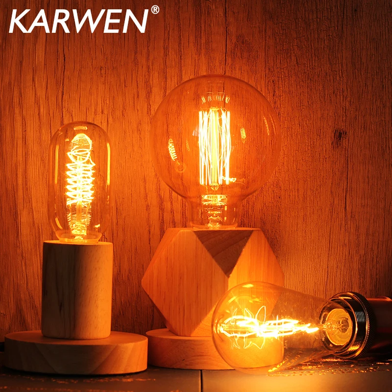 Incandescent Edison Bulb E27 40W Retro Lamp 220V ST64 A19 T45 T10 T185 G80 G95 Ampoule Vintage Bulb Edison Filament Light bulb