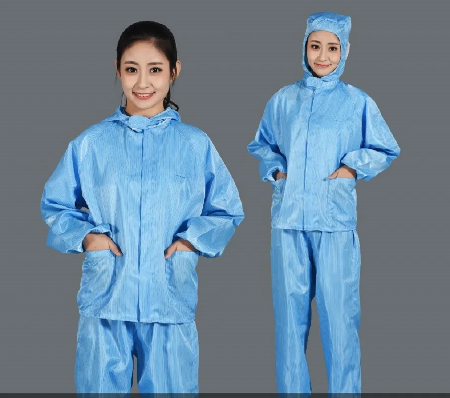 Woman men dust proof anti-static working suits uniforms Coveralls workshop painting clean room garments dust-free clothes set