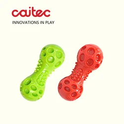 CAITEC Dog Toys Squeaking Dumbbell Durable Floatable Springy Great for Tossing and Chasing 2 Sizes Bite Resistant Toy