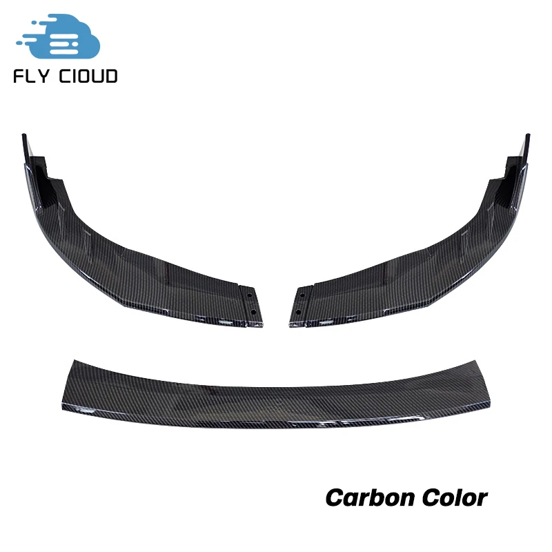 3 PCS Splitters ABS Material Black Front Shovel Spoiler Diffuser Bumper Chin Lip For Toyota Levin 2019