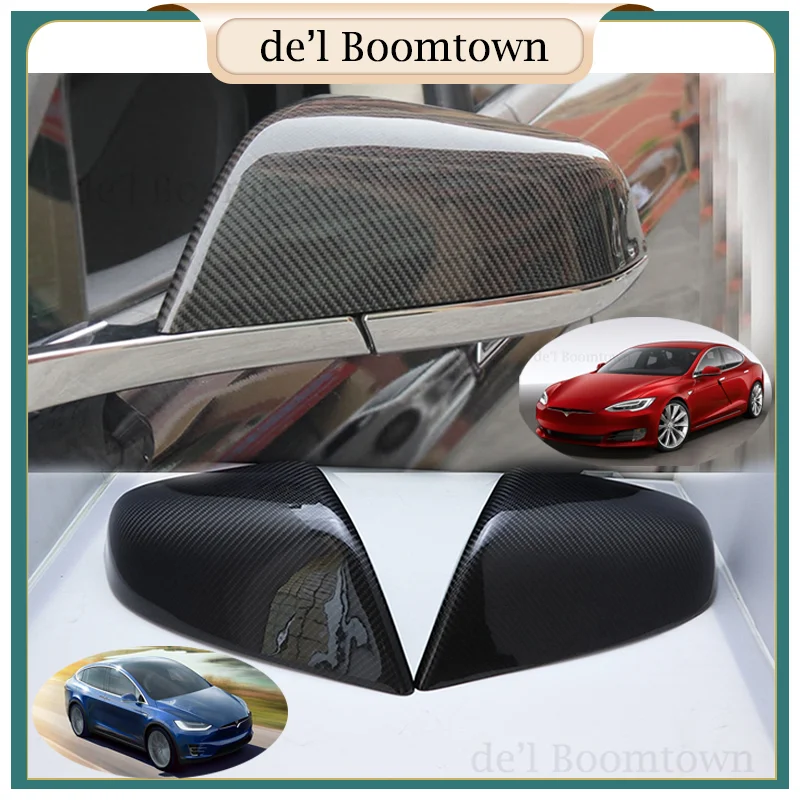 

For Tesla Model S 60 85 P85 70D 85D P85D 90D P90D 60D 75D P100D 100D 2014-2018 Carbon fiber Side Wing Mirror Cover Rear-View