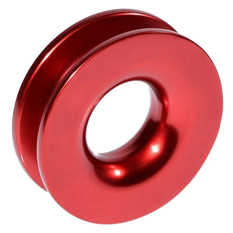 NEW-Aluminum RECOVERY RING SNATCH-RING 41000Lb for 3/8 1/2Inch Synthetic Winch Rope RED