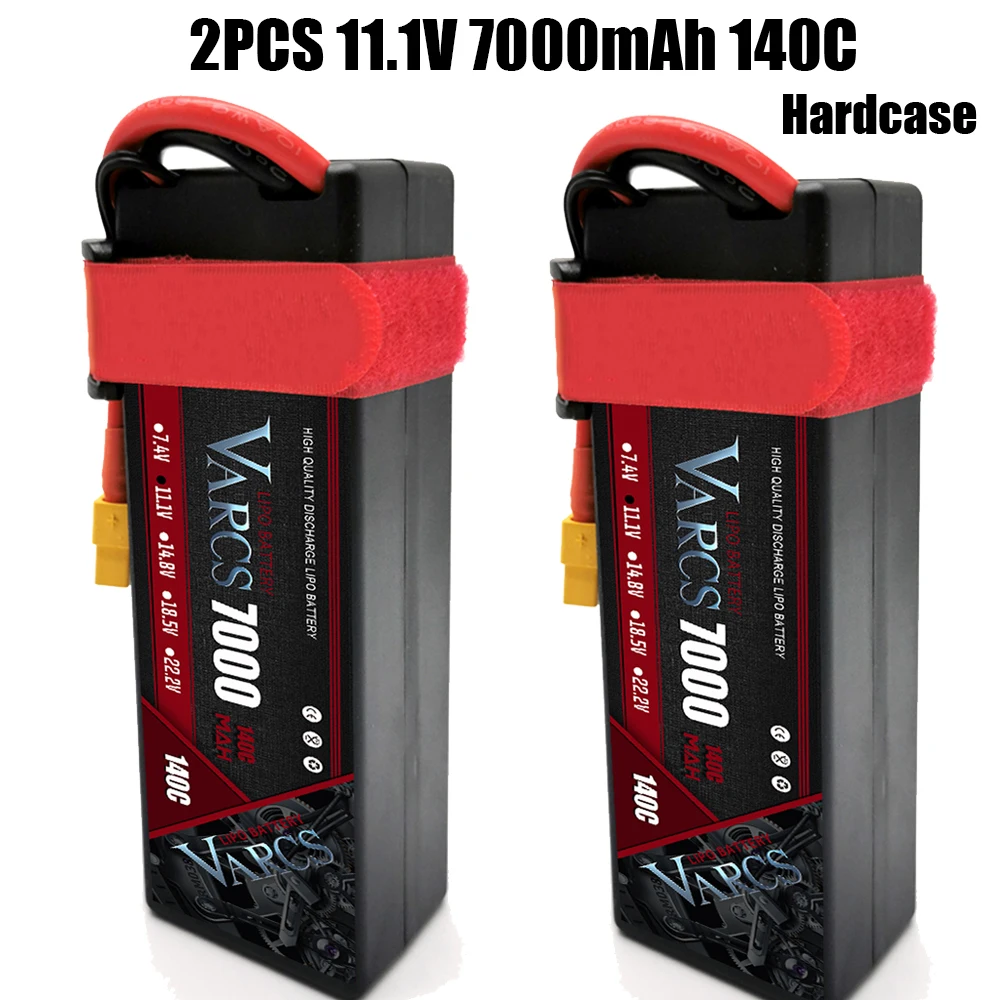 

2PCS VARCS Lipo Batteries 3S 11.1V 7000mAh 140C/280C HardCase for RC 1/8 /10 Car Off-Road Buggy Truck Boats Drone salash Parts