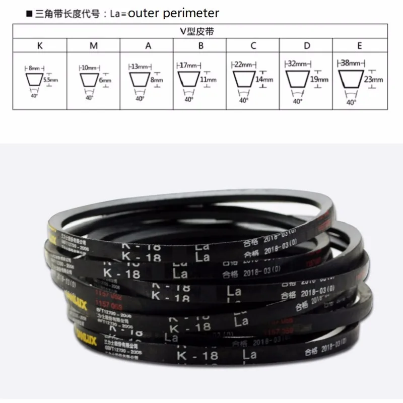 10Pcs/lot K35 K36 K37 K38 K39 K40 V-belt Driving belt Transmission belt for Bench drill