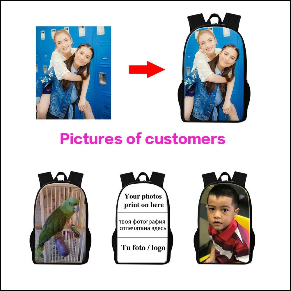 Animal Snake Polyester Sublimation Printing School Backpack Men Daily Shoulder Bagpack Boy DIY Painting Hot Transfer Bookbag