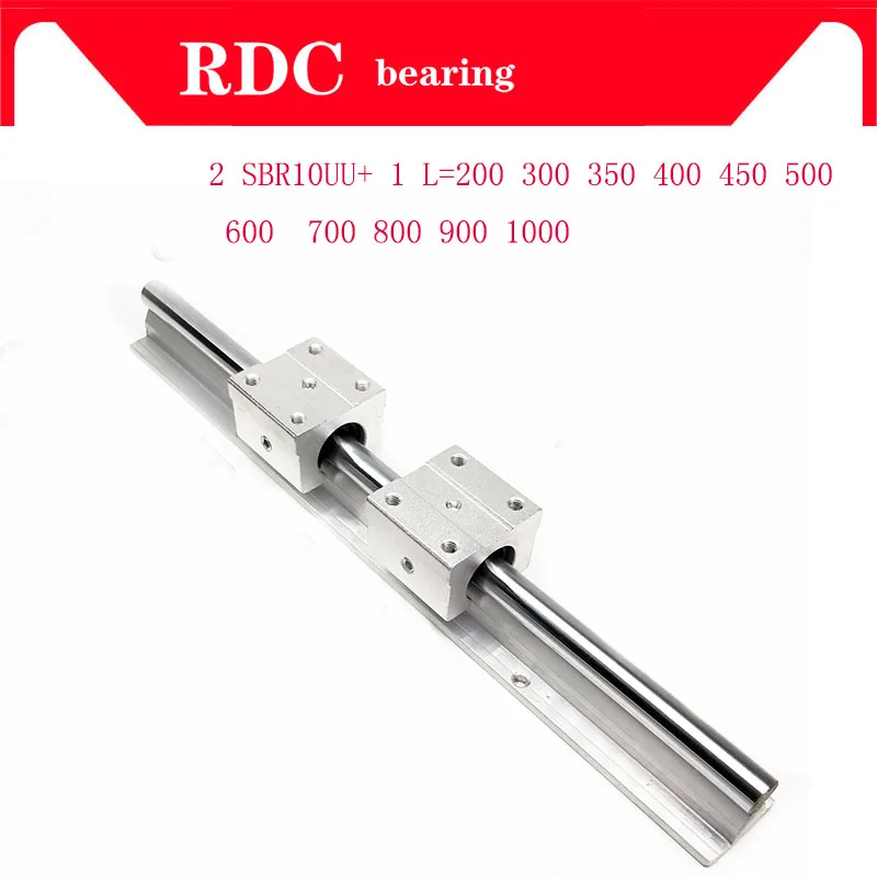 SBR linear rail HIGH SBR10 length 300 350 400 450 500 600 700mm 1set: 1 pcs linear guide SBR10 + 2 pcs SBR10UU blocks for CNC
