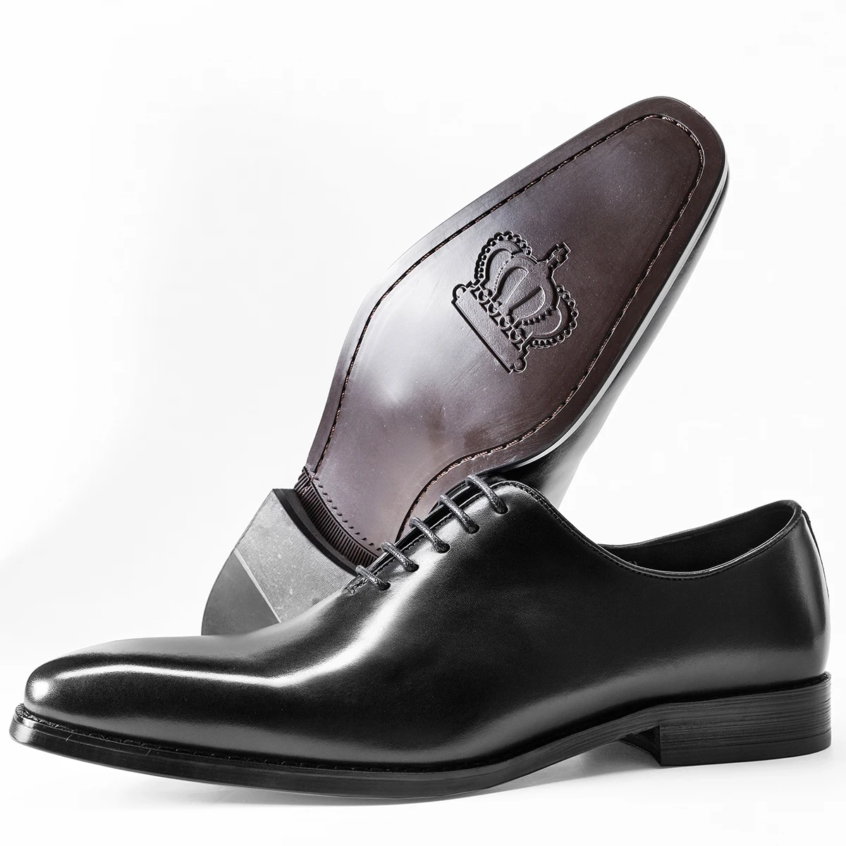 Hanmce Oxford Shoes Fashion Genuine Leather Breathable Patent  Shoes For Men