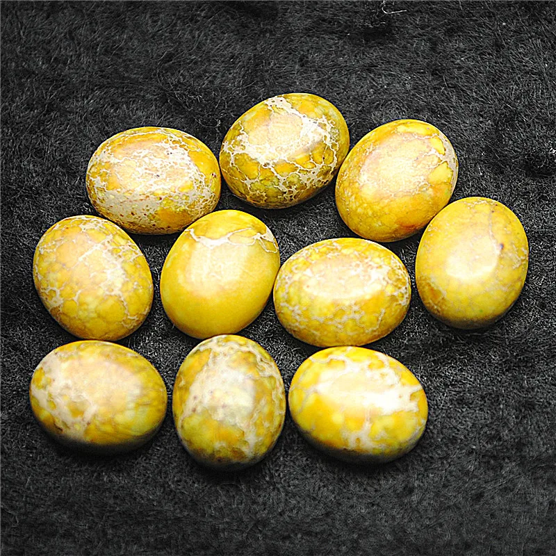 10PCS Nature Imperial Jasper Stone Cabochons Oval Shape Size 8X10MM NO Hole DIY Beads For Jewelry Accessories Faster